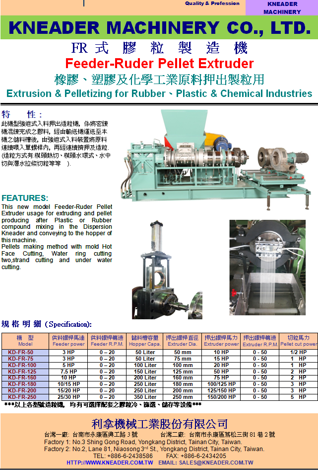 FR式膠粒製造機